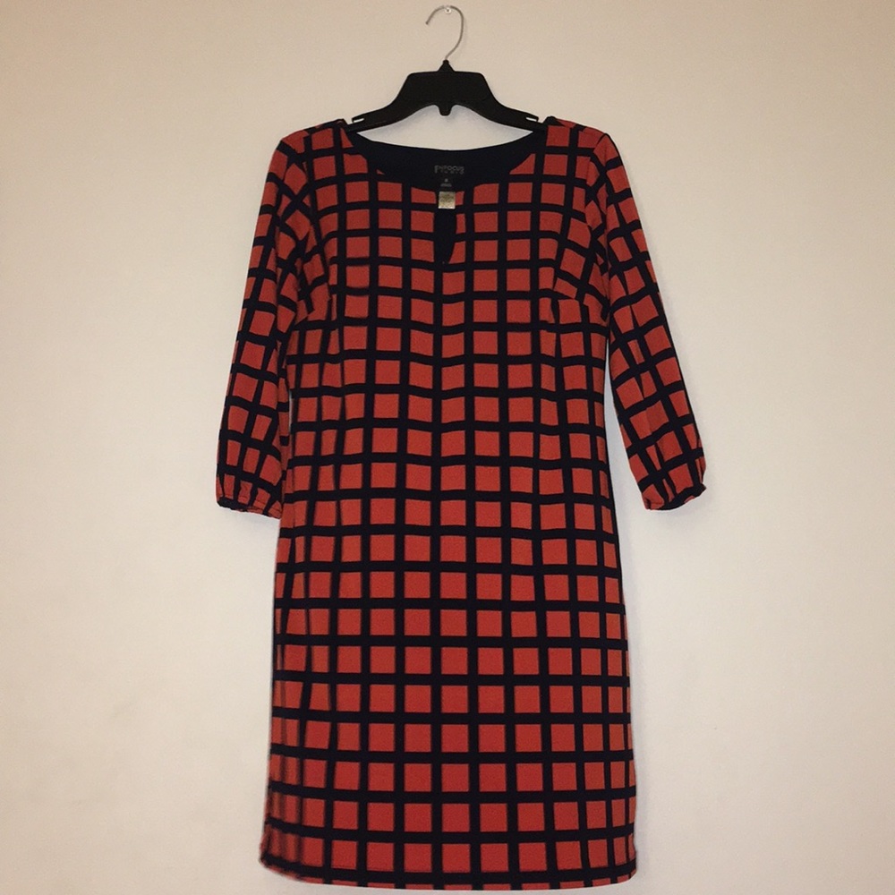 Red and black cage dress